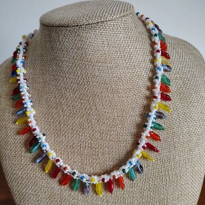 Collier Perles Arc-en-ciel